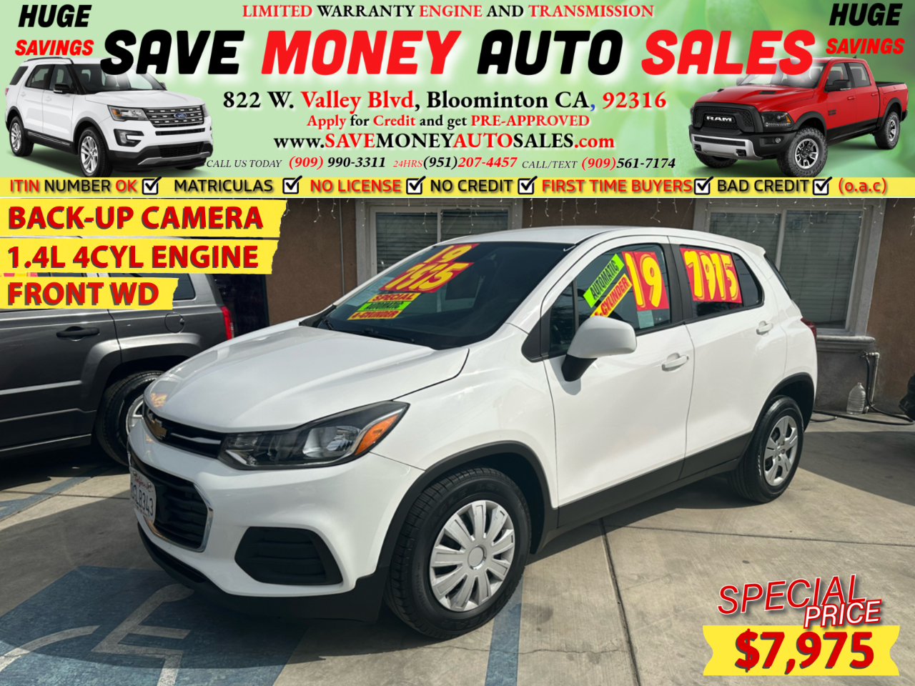 2019 Chevrolet Trax BACK-UP CAMERA>1.4L 4CYL ENGINE>FRONT WD