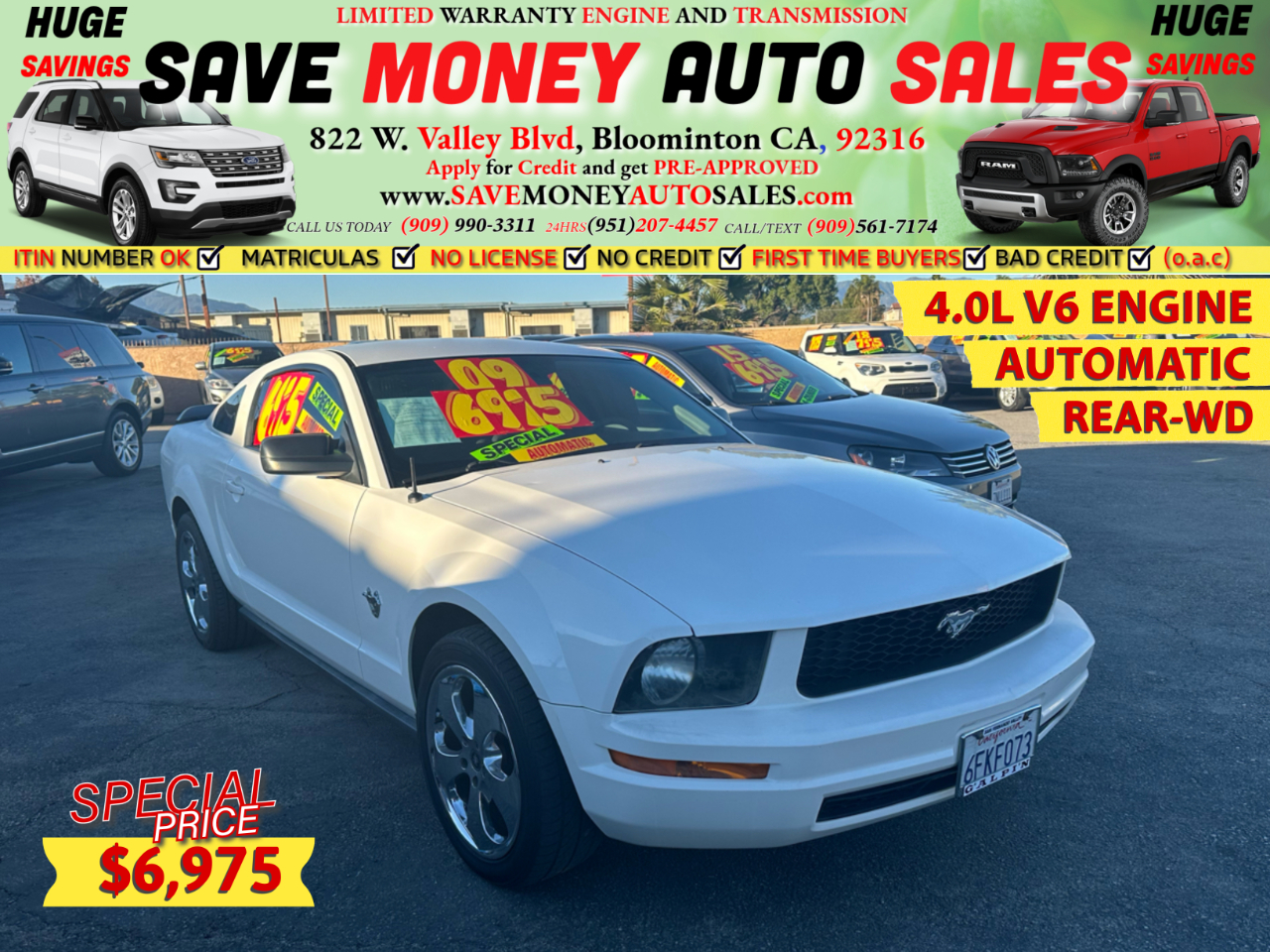 2009 Ford Mustang BULLET >4.0L V6 ENGINE>AUTOMATIC>REAR-WD