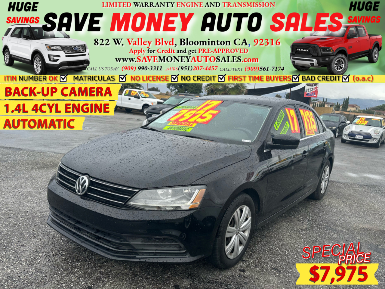 2017 Volkswagen Jetta BACK-UP CAMERA>1.4L 4CYL ENGINE>AUTOMATIC