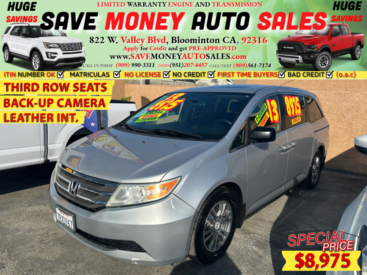 2013 Honda Odyssey THIRD ROW SEATS>BACK-UP CAMERA>LEATHER INT.