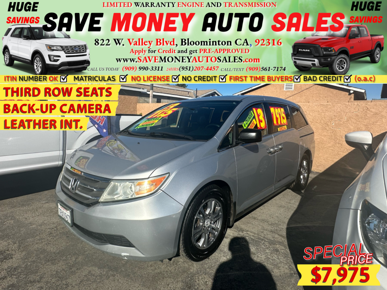 2013 Honda Odyssey THIRD ROW SEATS>BACK-UP CAMERA>LEATHER INT.