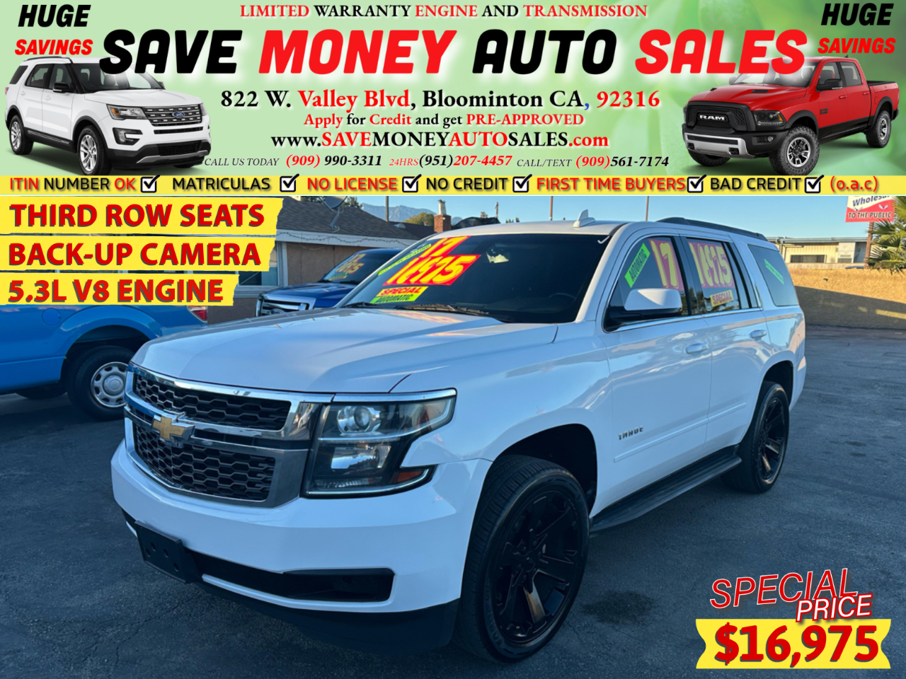 2017 Chevrolet Tahoe THIRD ROW SEATS>BACK-UP CAMERA>5.3L V8 ENGINE>