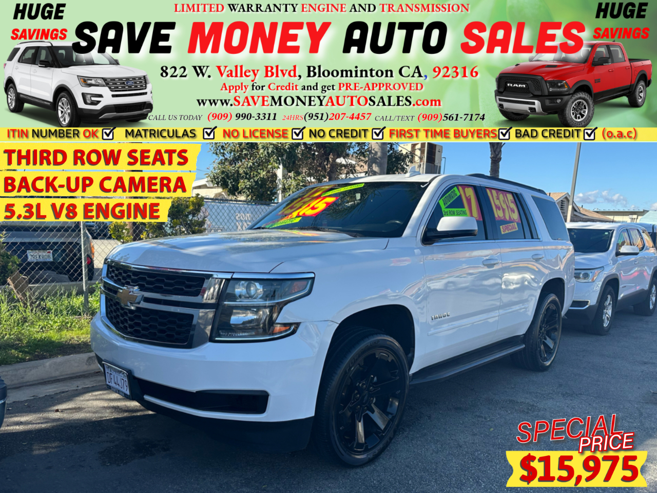 2017 Chevrolet Tahoe THIRD ROW SEATS>BACK-UP CAMERA>5.3L V8 ENGINE>