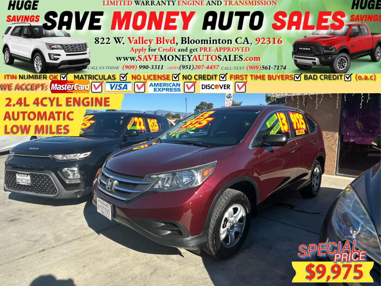 2013 Honda CR-V 2.4L 4CYL ENGINE>AUTOMATIC>LOW MILES
