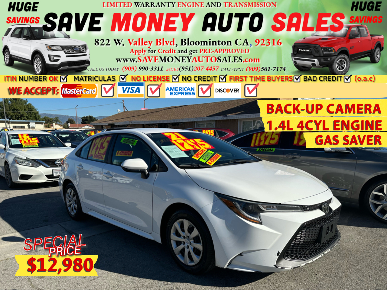 2021 Toyota Corolla BACK-UP CAMERA>1.8L 4CYL ENGINE>GAS SAVER