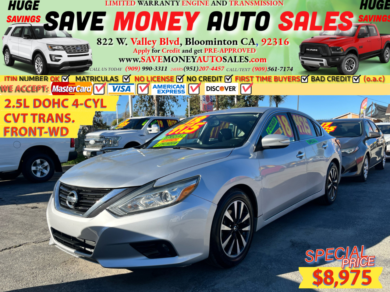 2018 Nissan Altima 2.5L DOHC 4-CYL>CVT TRANS>FRONT-WD