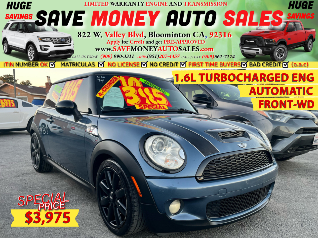 2010 MINI Cooper Hardtop 1.6L TURBOCHARGED ENG>AUTOMATIC>FRONT-WD