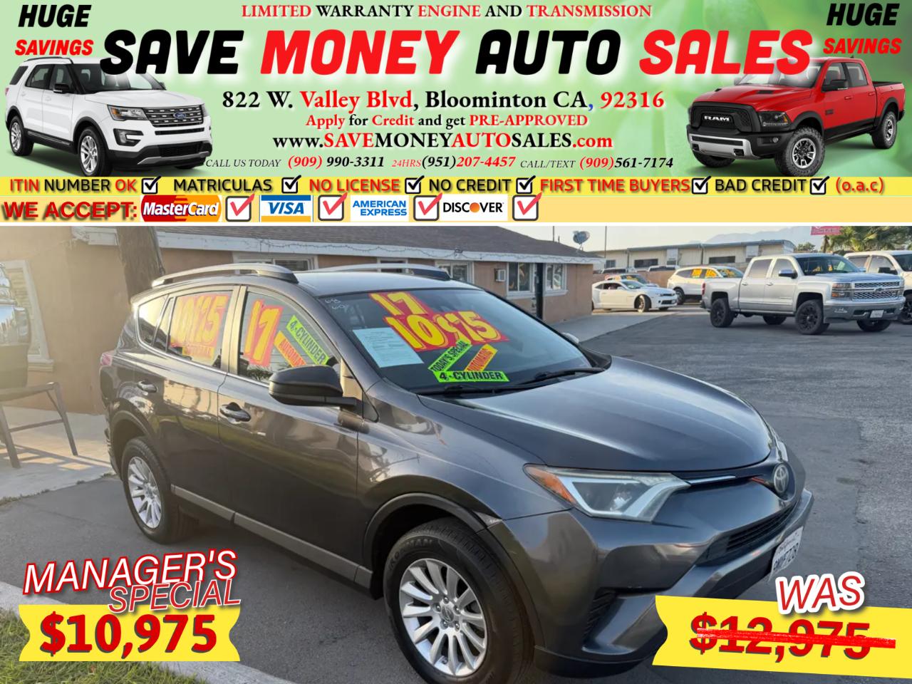 2017 Toyota RAV4 2.5L DOHC 4-CYL>6 SPEED AUTO>FRONT-WD