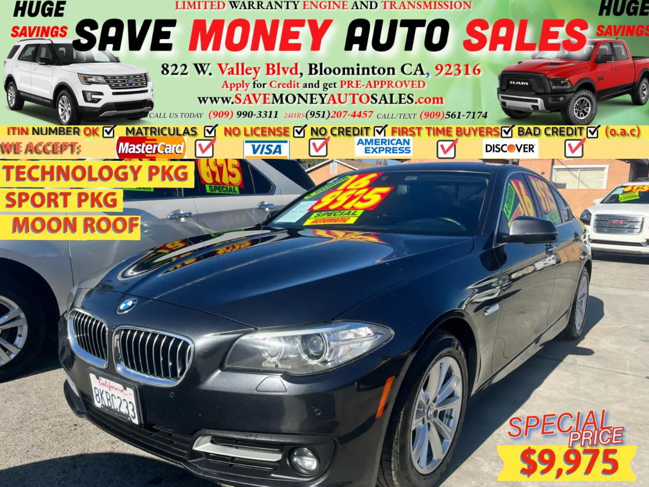 2016 BMW 5 Series 2.0L I4 4 CYL.>8 SPEED AUTO>BACKUP-CAM