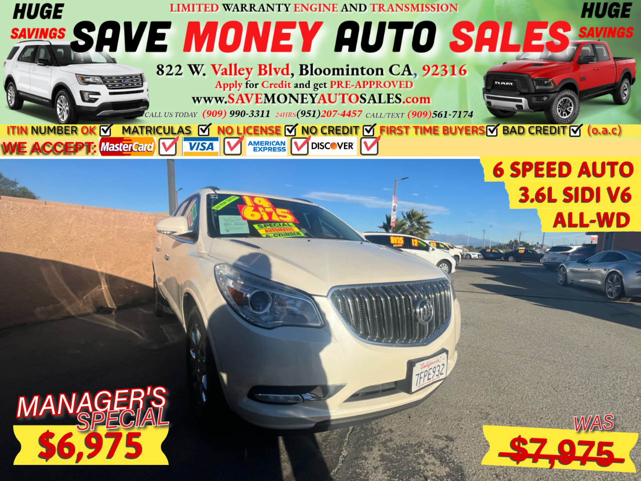 2014 Buick Enclave 3.6L SIDI V6>6 SPEED AUTO>ALL-WD