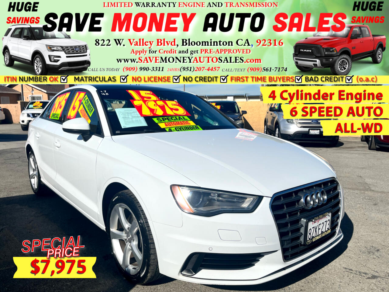 2015 Audi A3/S3 4 Cylinder Engine>6 SPEED AUTO>ALL-WD