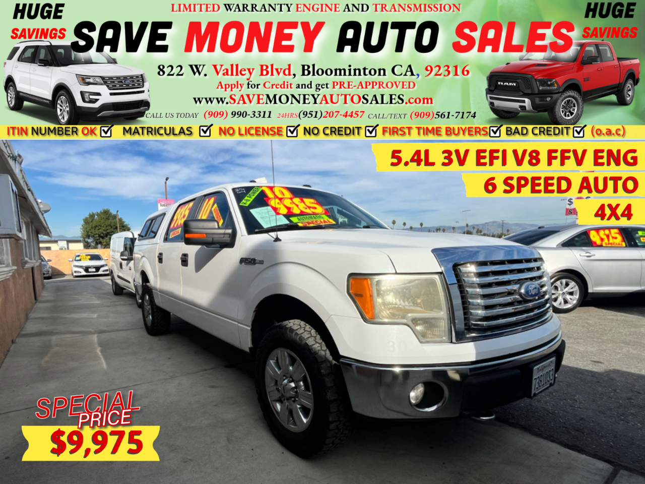 2010 Ford F-150 5.4L 3V EFI V8 FFV ENG>6 SPEED AUTO >4X4