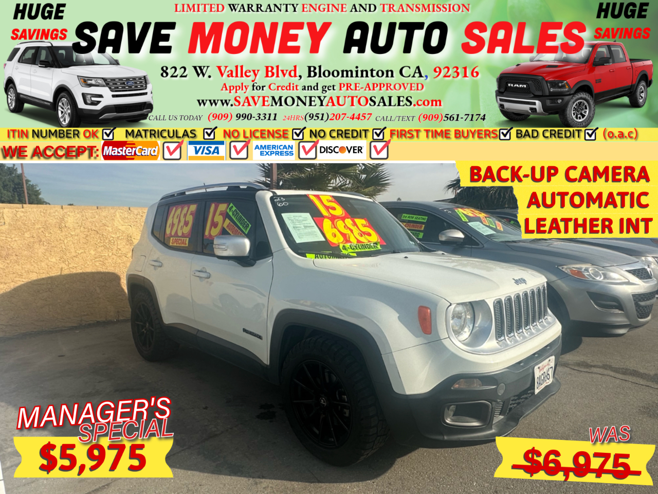 2015 Jeep Renegade BACK-UP CAMERA>AUTOMATIC>LEATHER INT.