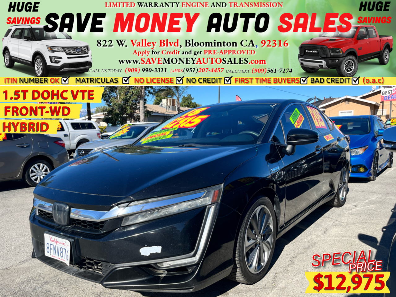 2018 Honda Clarity Plug-In Hybrid 1.5T DOHC VTE>FRONT-WD>HYRBID