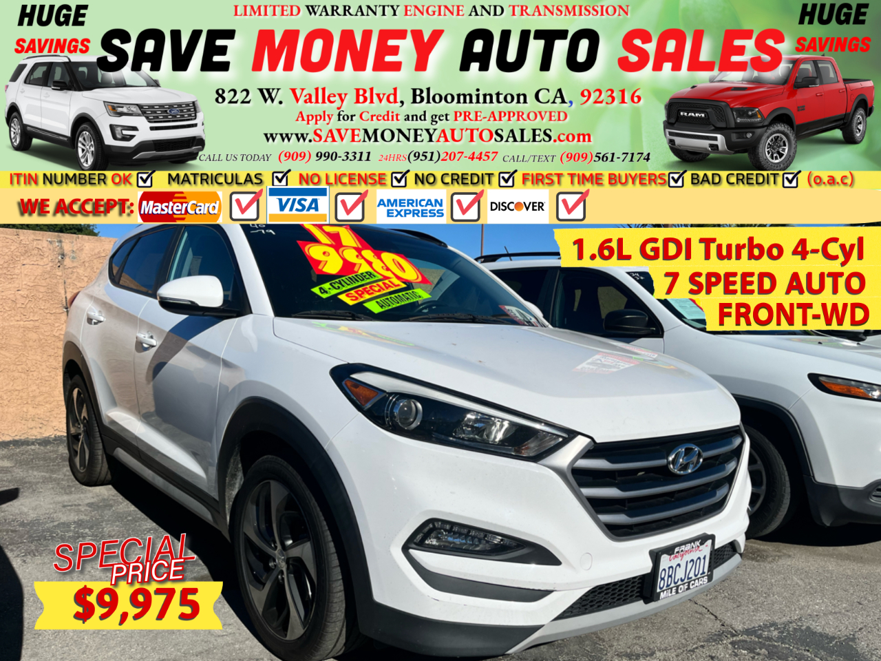 2017 Hyundai Tucson 1.6L GDI Turbo 4-Cylinder>7 SPEED AUTO>FRONT-WD