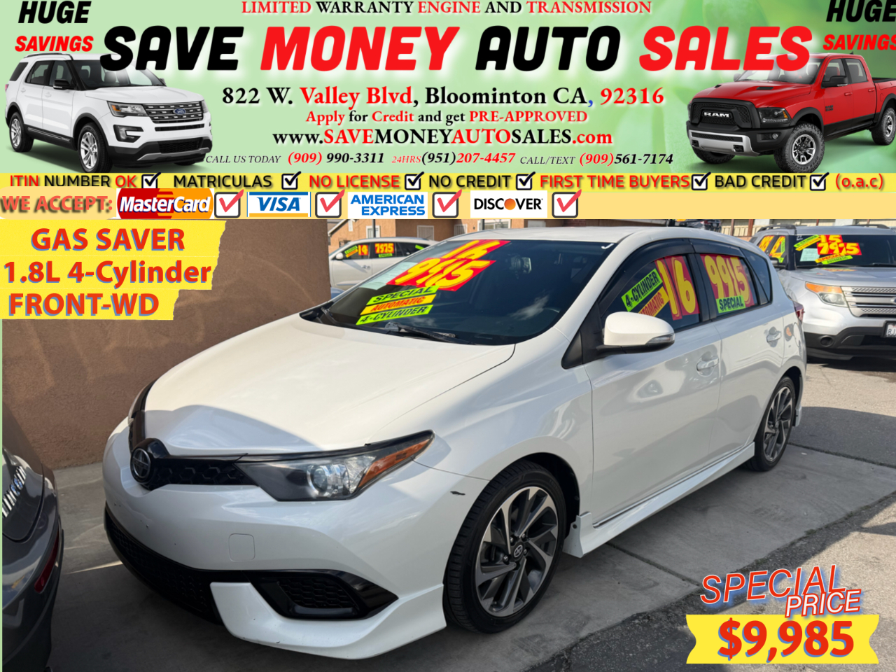 2016 Scion iM 1.8L DOHC 4-Cylinder>AUTOMATIC>FRONT-WD