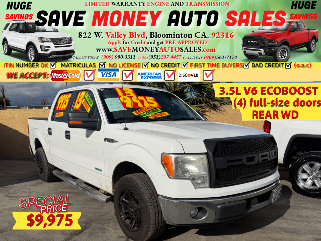 2013 Ford F-150 3.5L V6 ECOBOOST ENG> AUTOMATIC>REAR-WD