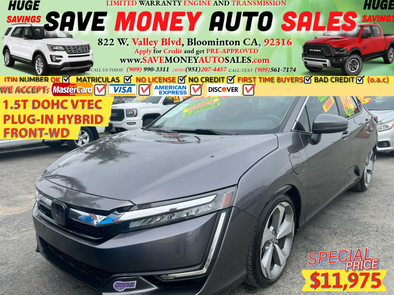 2018 Honda Clarity Plug-In Hybrid 1.5T DOHC VTEC>PLUG-IN HYBRID>FRONT-WD