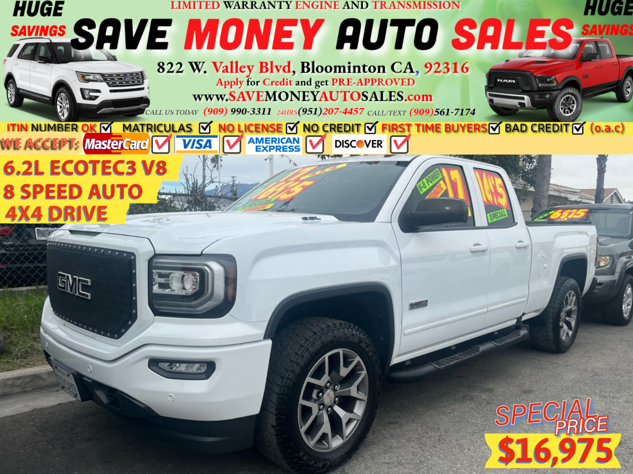 2017 GMC Sierra 1500 6.2L ECOTEC3 V8>8 SPEED AUTO>4X4 DRIVE