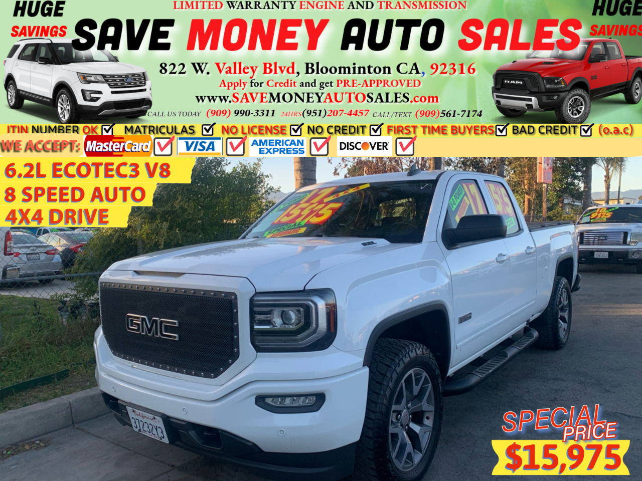 2017 GMC Sierra 1500 6.2L ECOTEC3 V8>8 SPEED AUTO>4X4 DRIVE