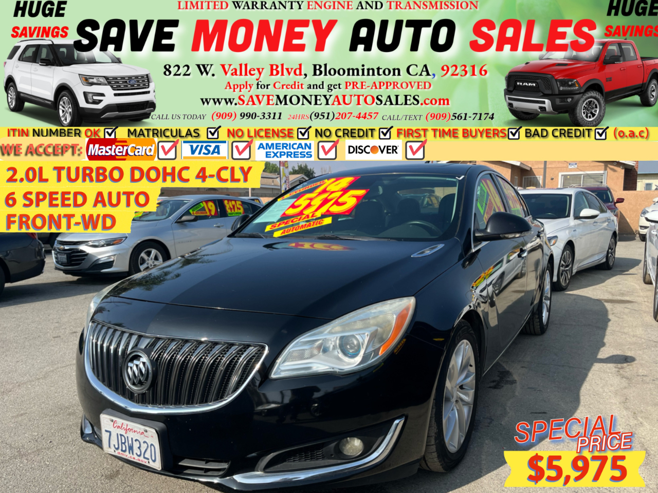 2014 Buick Regal 2.0L turbo DOHC 4-cyl>6 SPEED AUTO>FRONT-WD