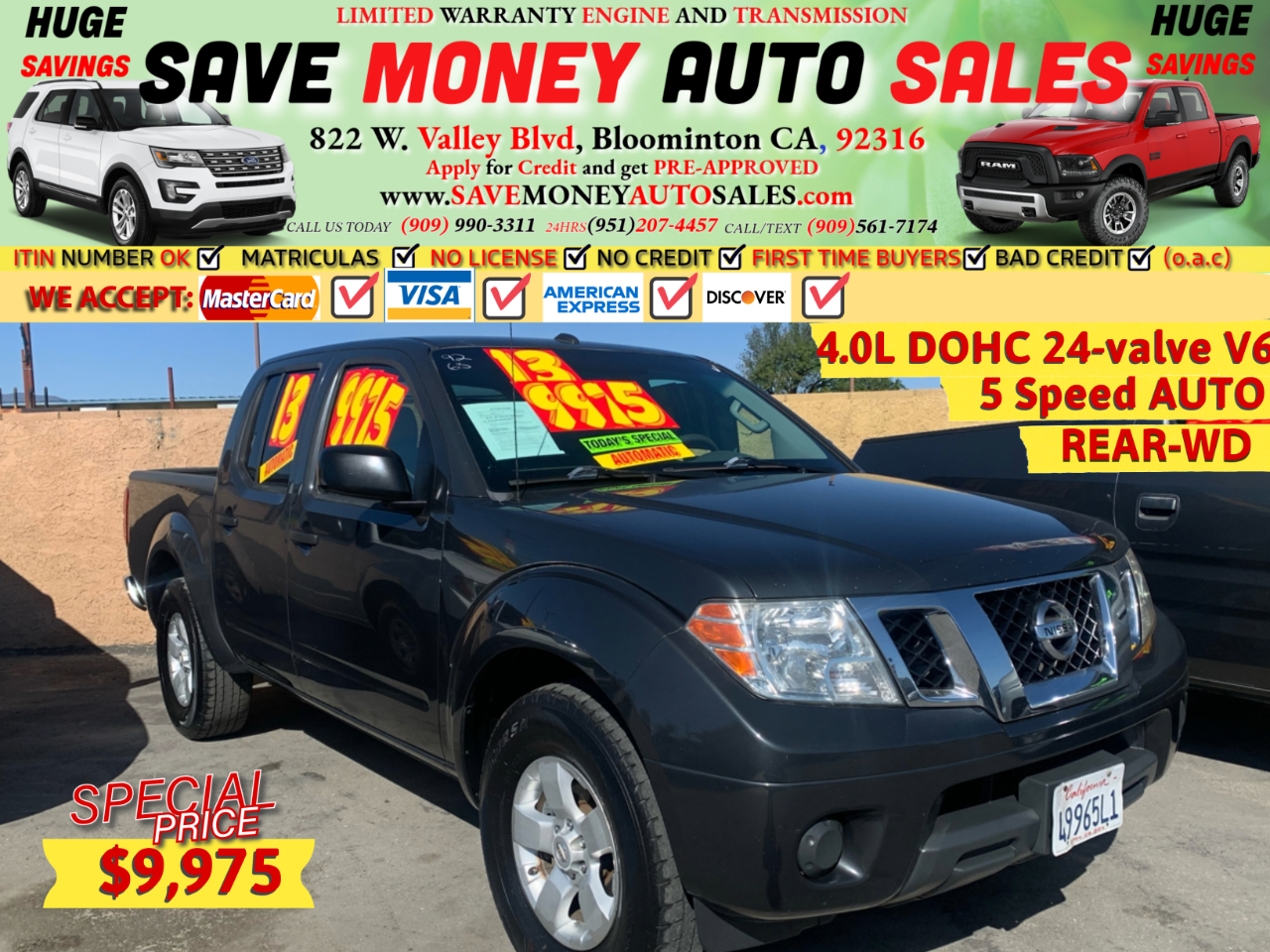 2013 Nissan Frontier 2WD Crew Cab SWB Auto SV