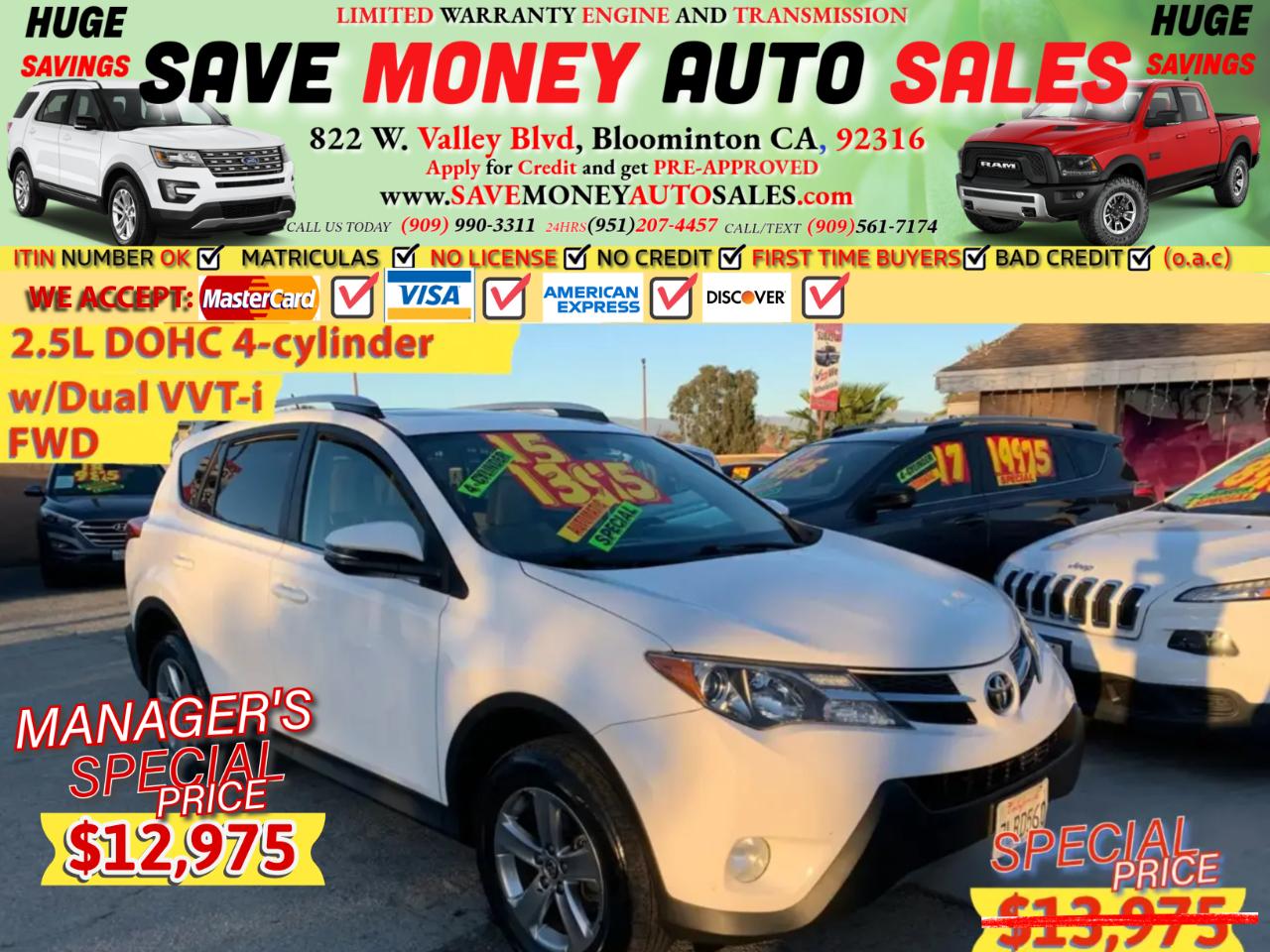 2015 Toyota RAV4 FWD 4dr XLE (Natl)