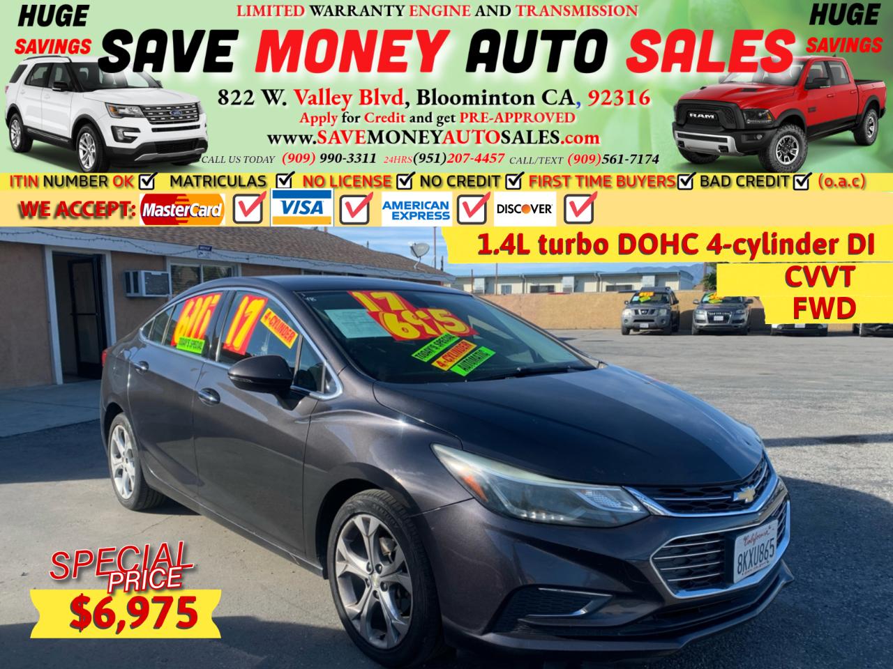 2017 Chevrolet Cruze 4dr Sdn 1.4L Premier w/1SF