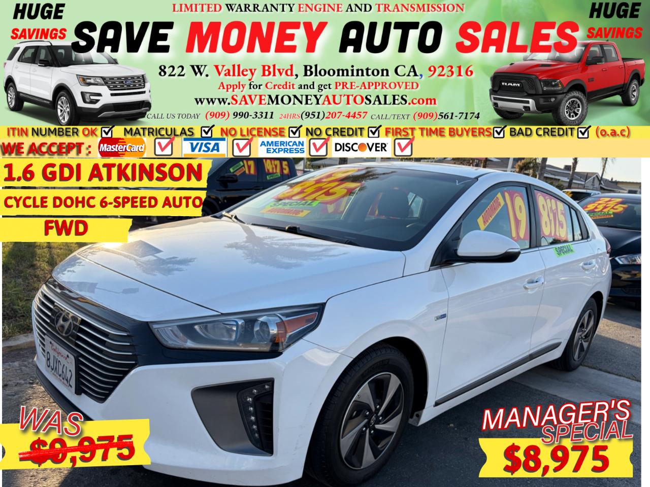 2019 Hyundai Ioniq Hybrid SEL Hatchback