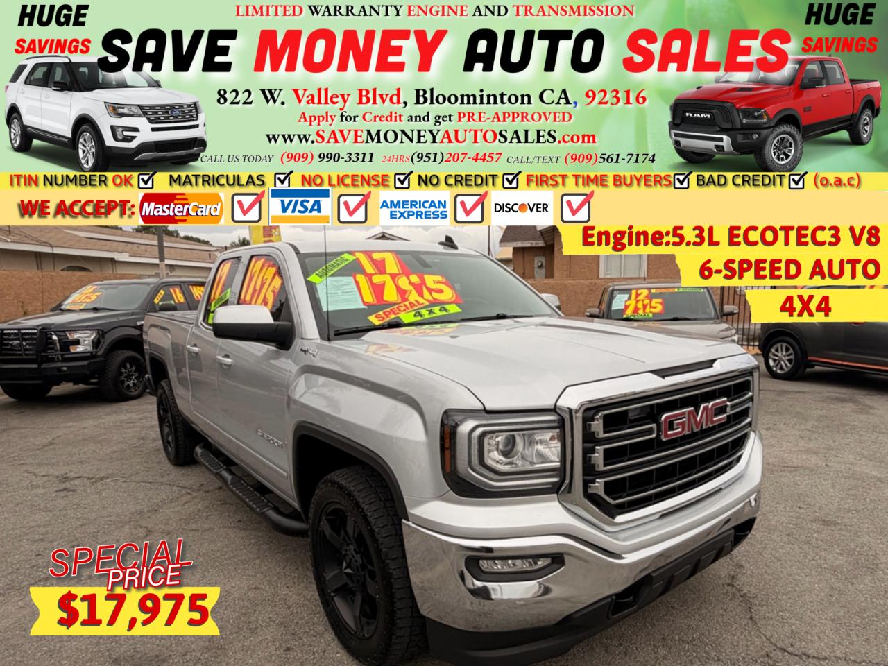 2017 GMC Sierra 1500 4WD Double Cab 143.5" SLE