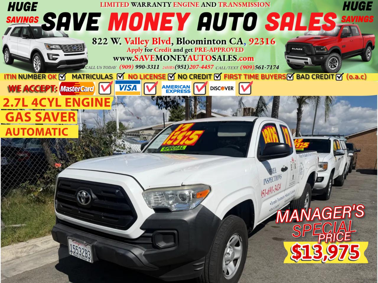 2017 Toyota Tacoma SR5 Access Cab 6' Bed I4 4x2 AT (Natl)