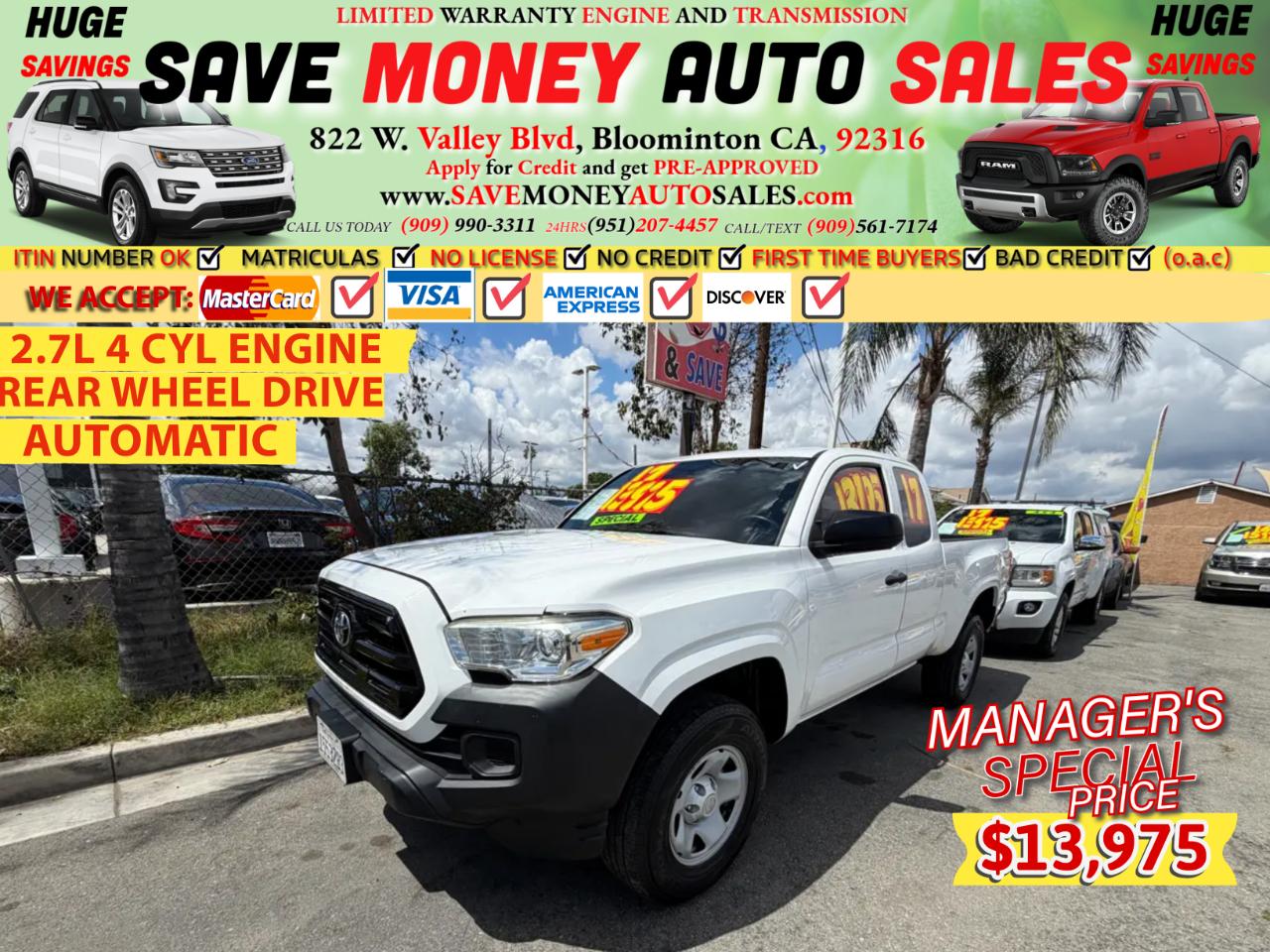 2017 Toyota Tacoma SR5 Access Cab 6' Bed I4 4x2