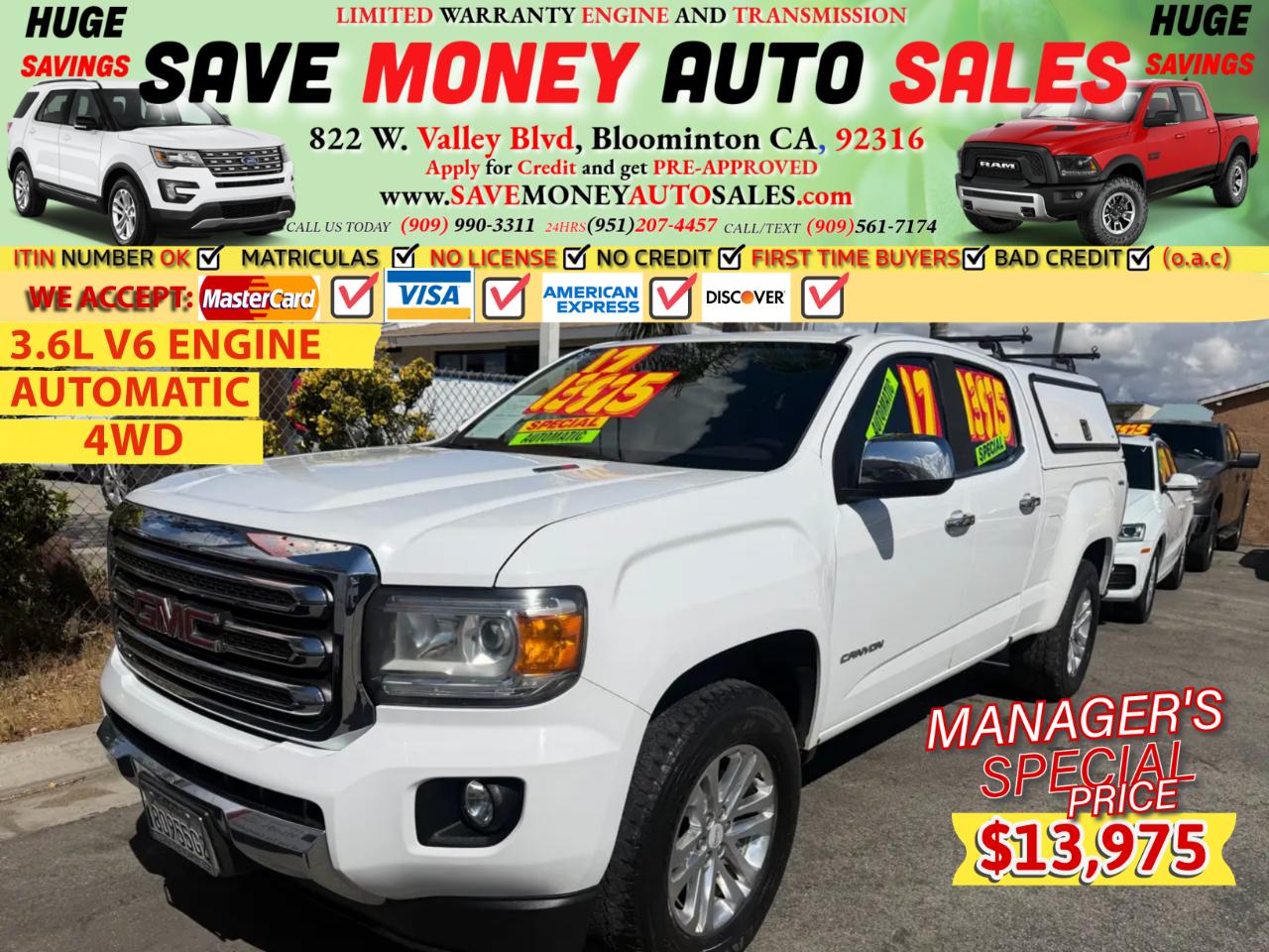 2017 GMC Canyon 4WD Crew Cab 140.5" SLT