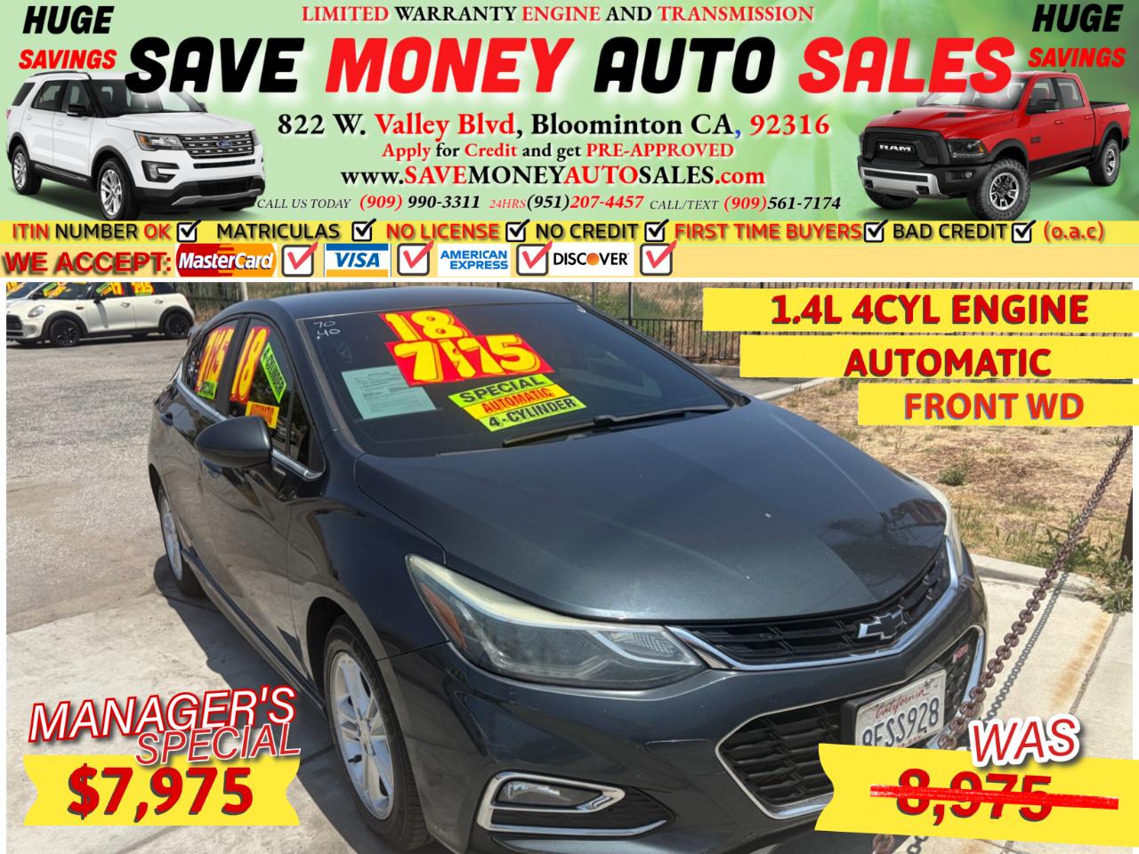 2018 Chevrolet Cruze 4dr HB 1.4L LT w/1SD