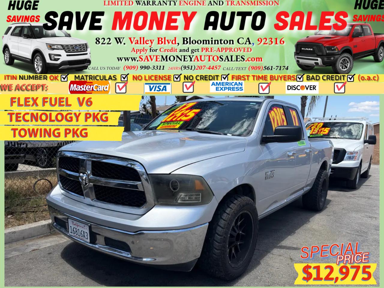 2017 RAM 1500 Big Horn 4x2 Quad Cab 6.3