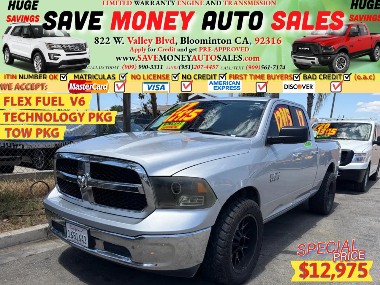 2017 RAM 1500 Big Horn 4x2 Quad Cab 6.3