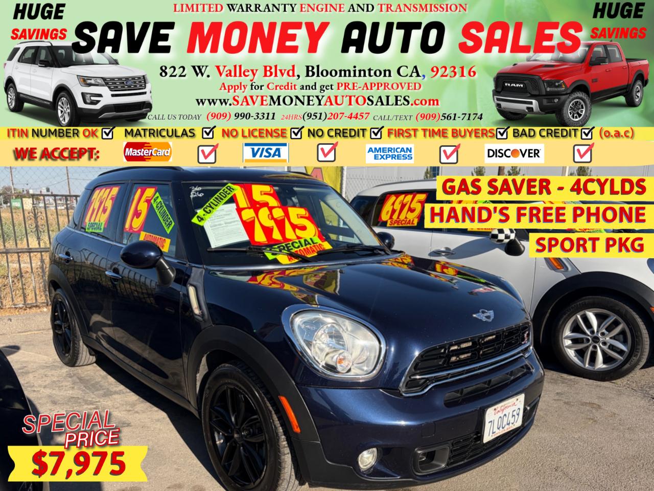 2015 MINI Countryman SPORT PKG - 4 CYLDS
