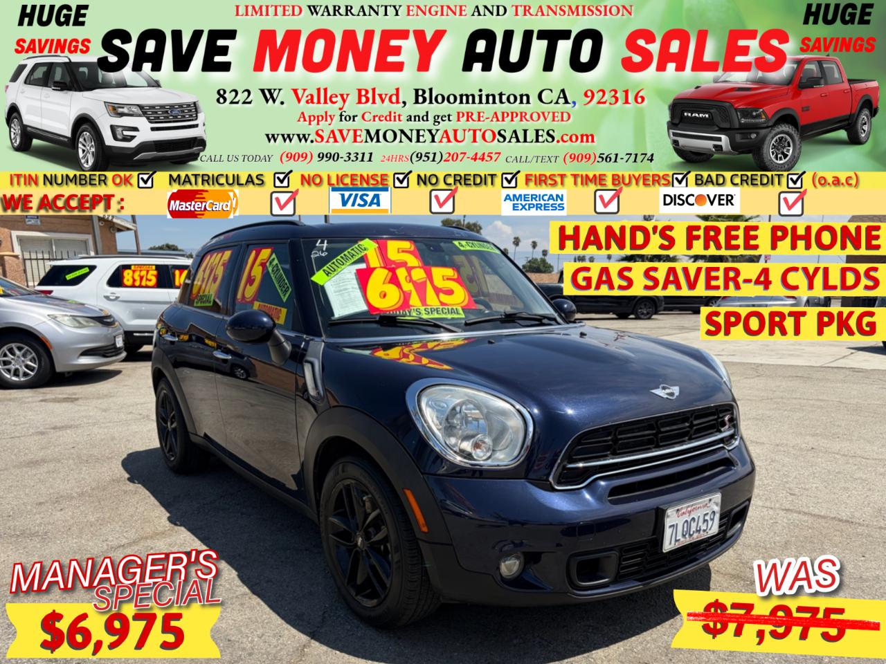 2015 MINI Countryman SPORT PKG - 4 CYLDS