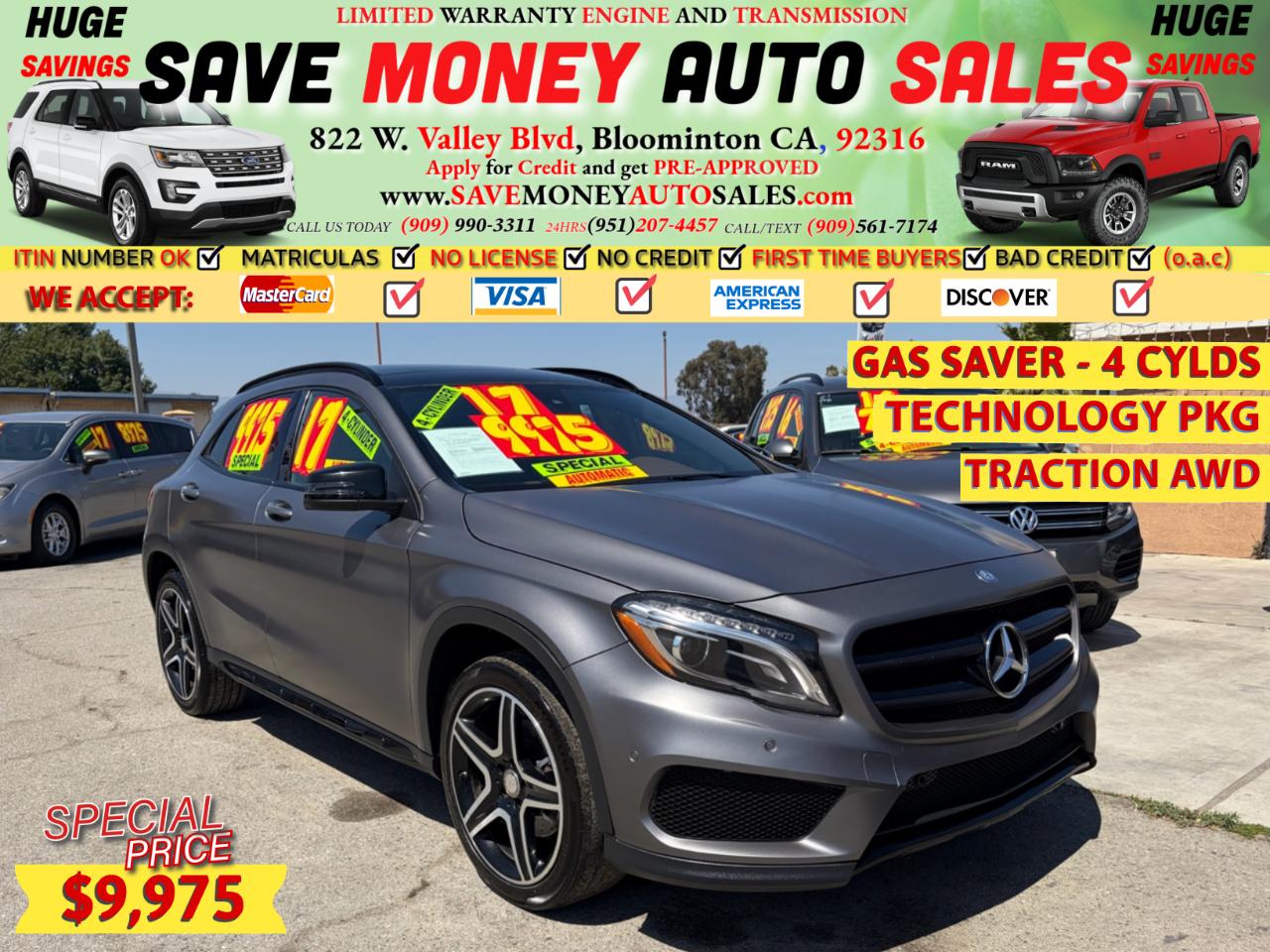 2017 Mercedes-Benz GLA GAS SAVER - 4 CYLDS