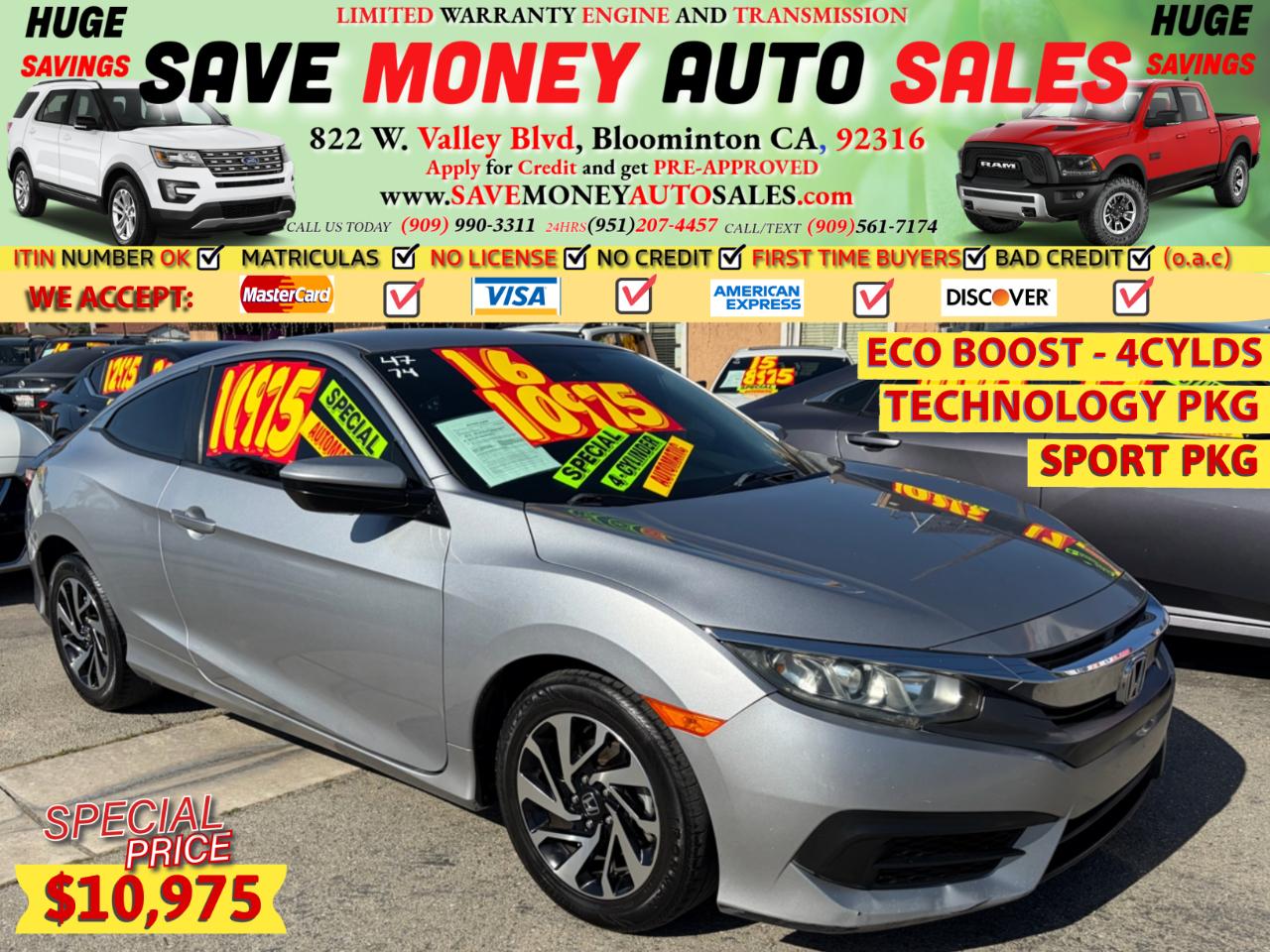 2016 Honda Civic ECO BOOS - 4CYLDS