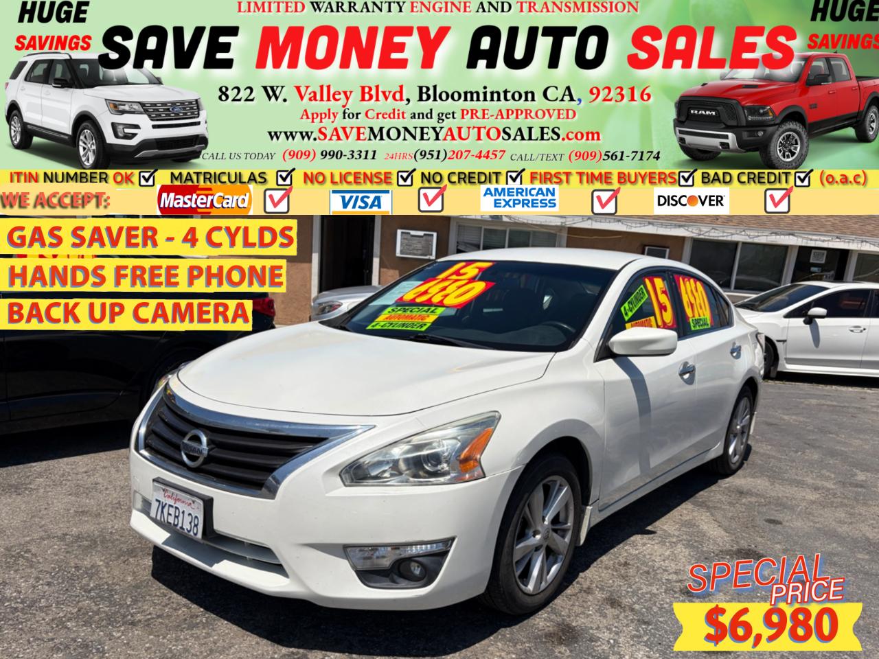 2015 Nissan Altima GAS SAVER - 4 CYLDS