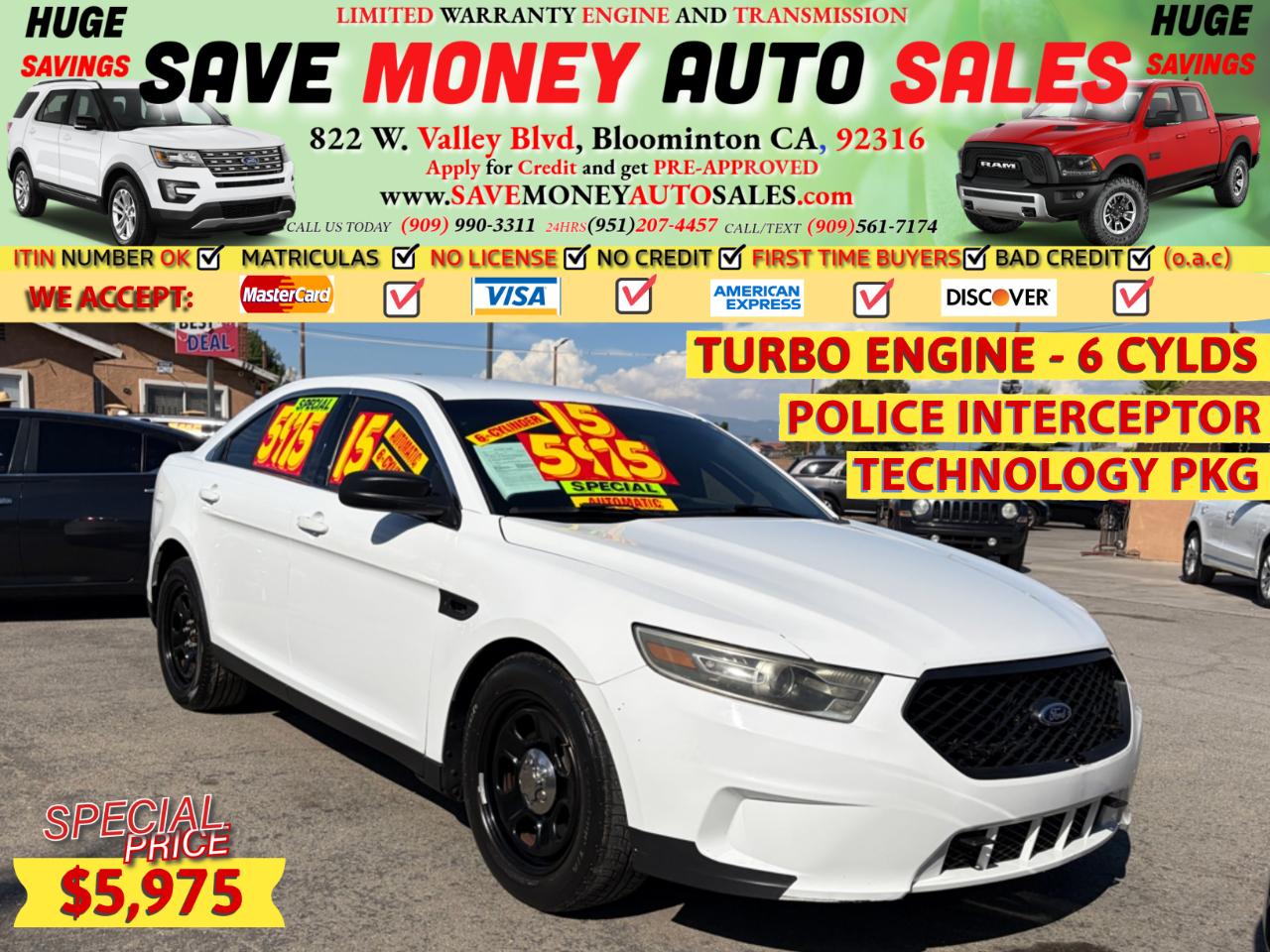 2015 Ford Taurus TURBPO ENGINE - 4WD