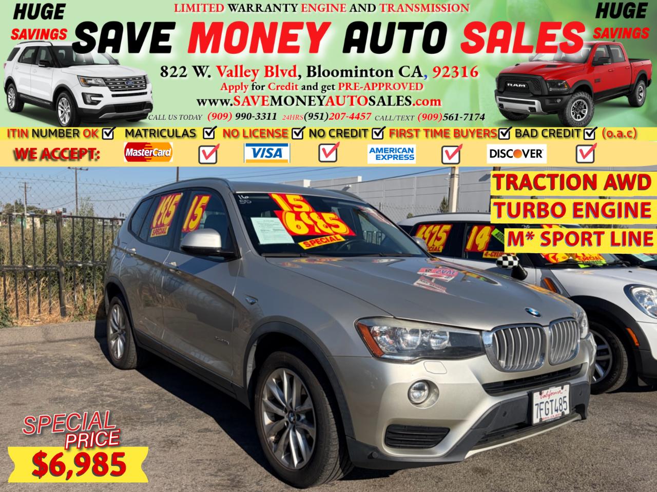 2015 BMW X3 TURBO ENGINE-AWD*