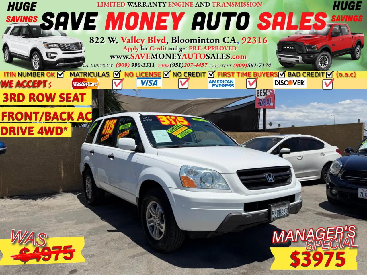 2004 Honda Pilot DRIVE TRAIN 4WD*
