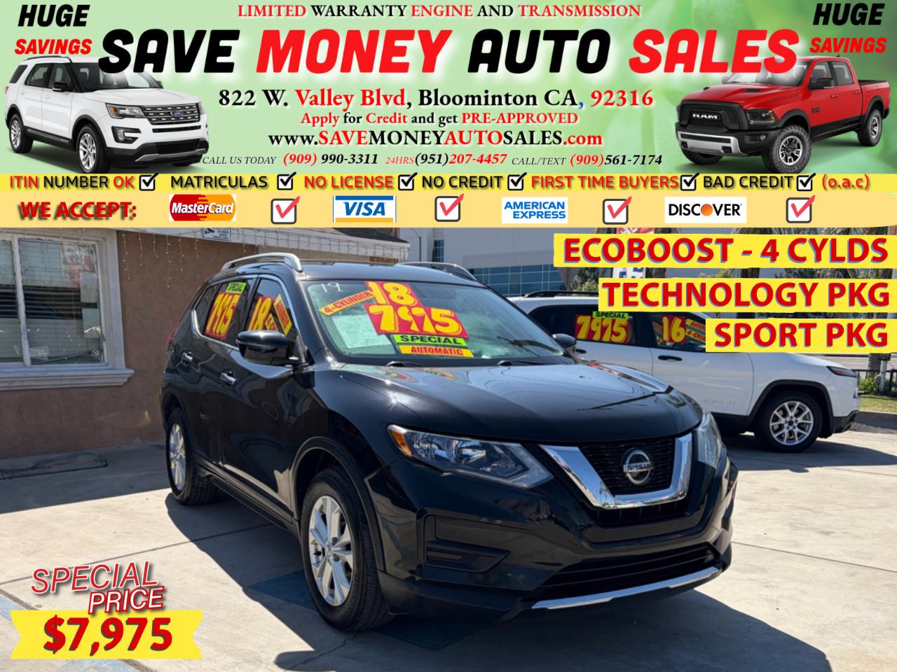 2018 Nissan Rogue ECOBOOST - 4 CYLDS