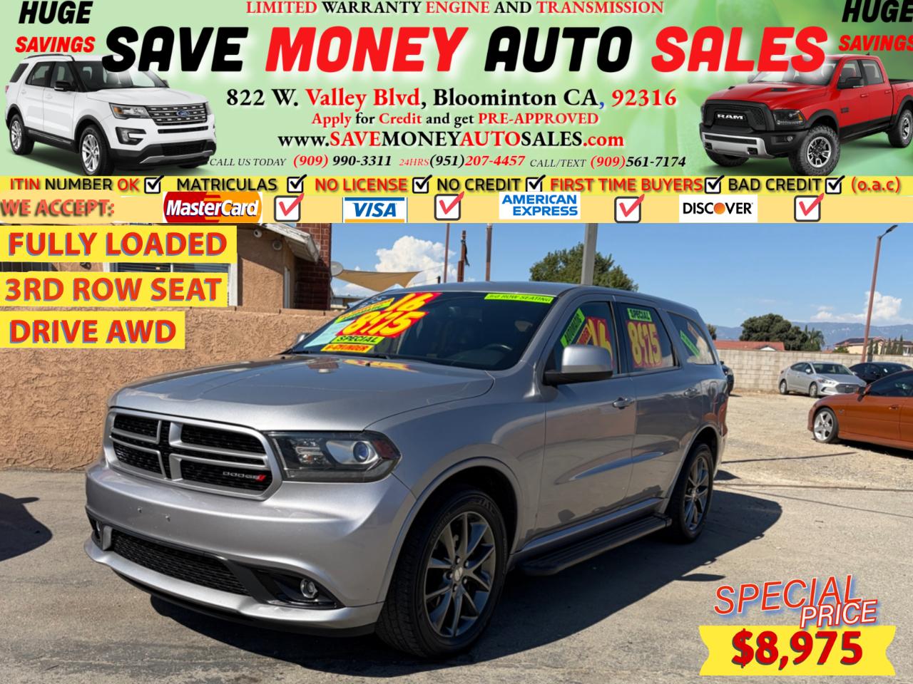 2016 Dodge Durango 3RD ROW SEAT