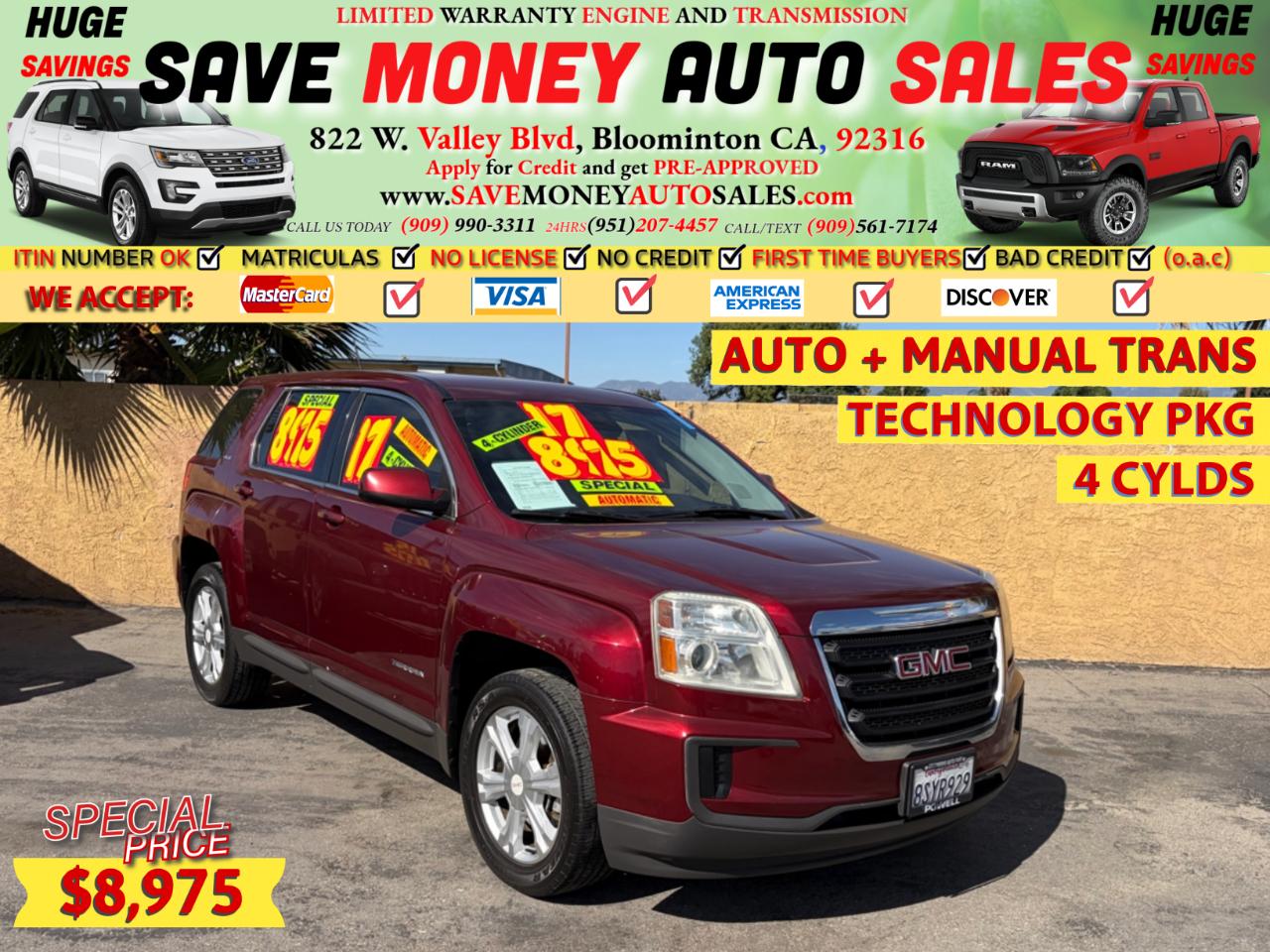 2017 GMC Terrain AUTO + MANUAL TRANS