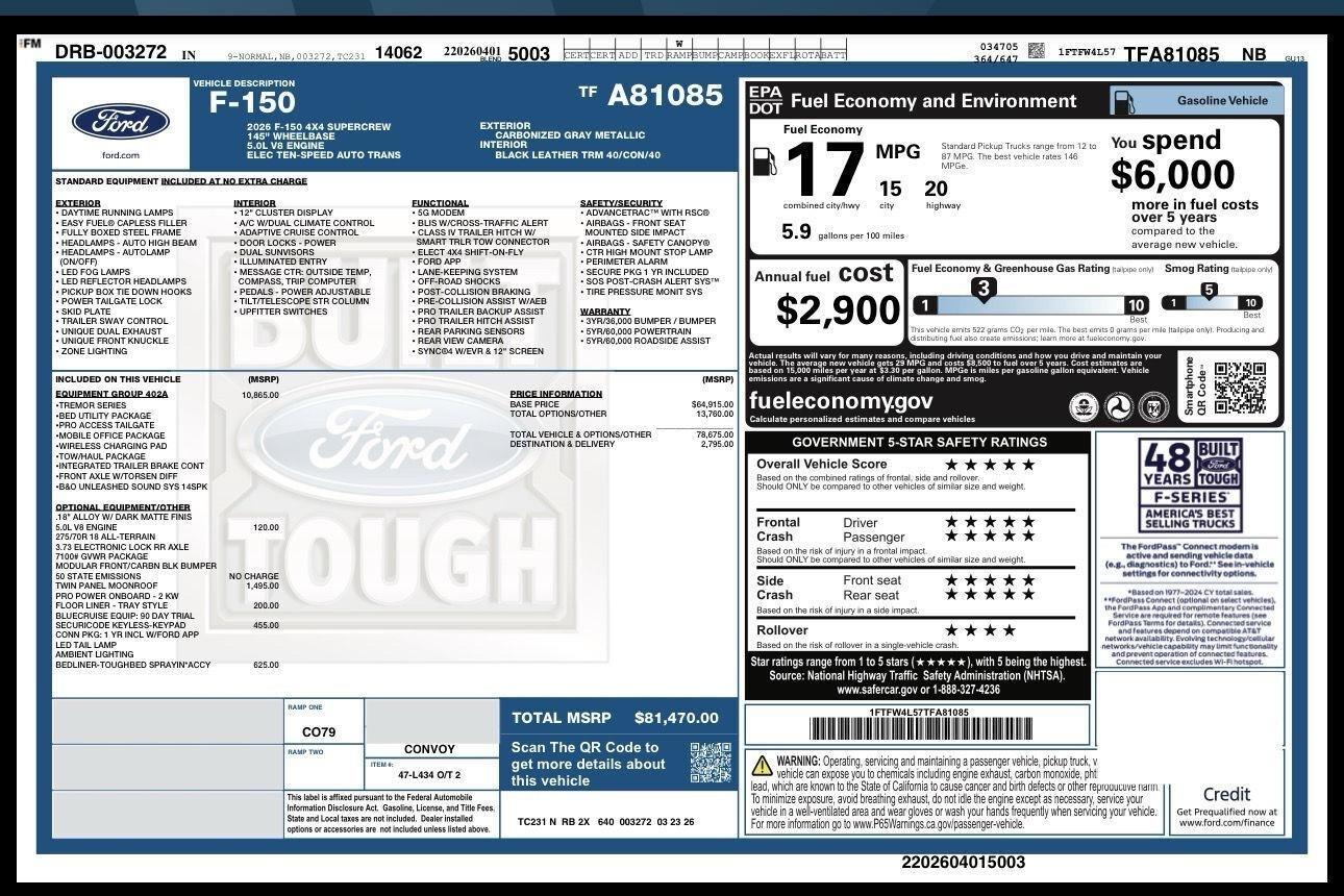 Ford F-150 Tremor SuperCrew 4WD 2026
