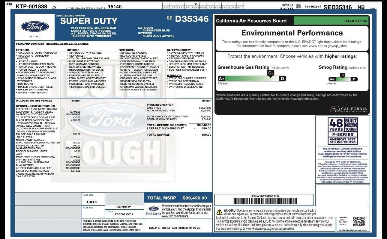 Ford F-250 SD Lariat Crew Cab 4WD 2025