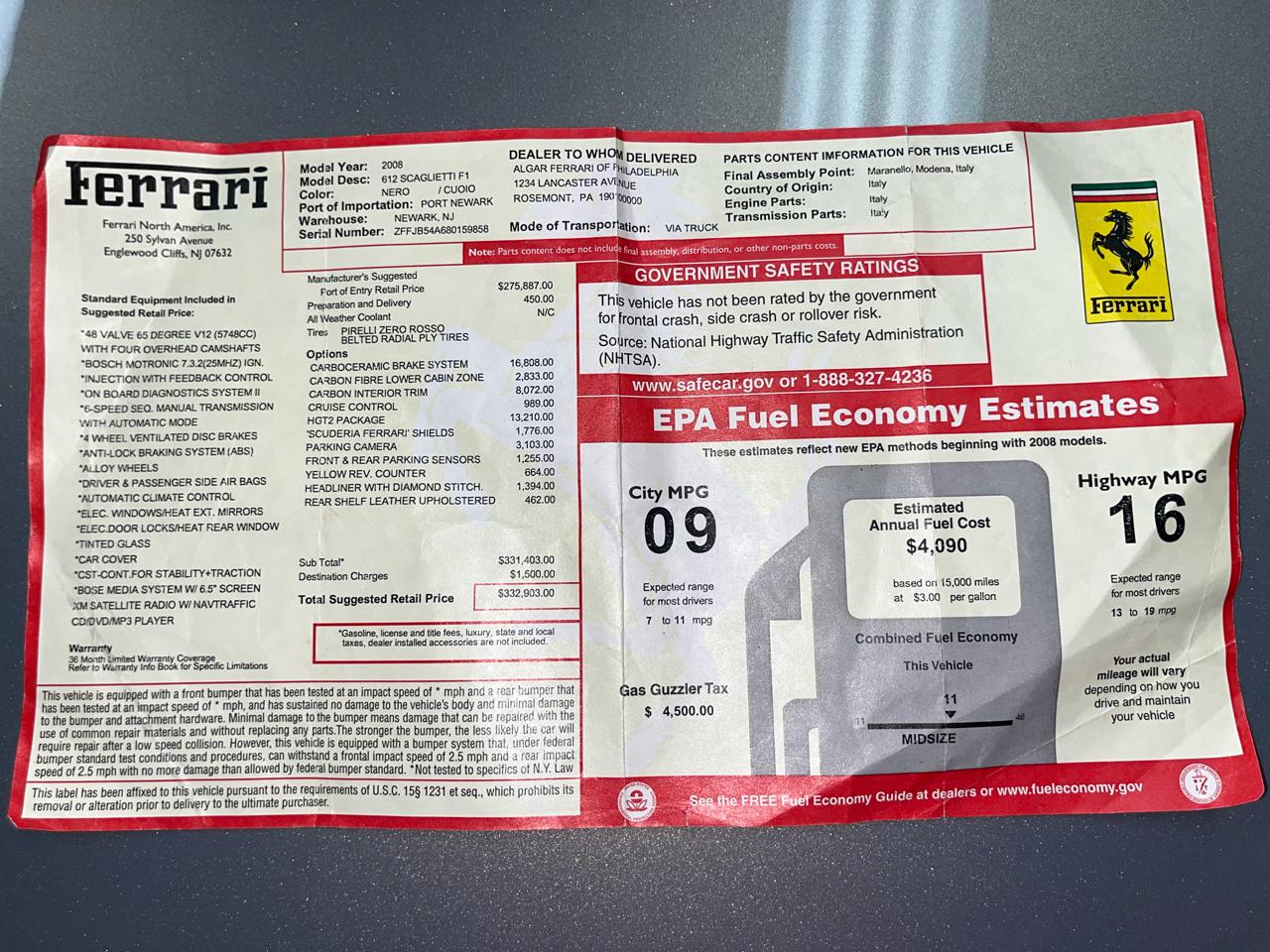 Ferrari 612 Scaglietti Base 2008